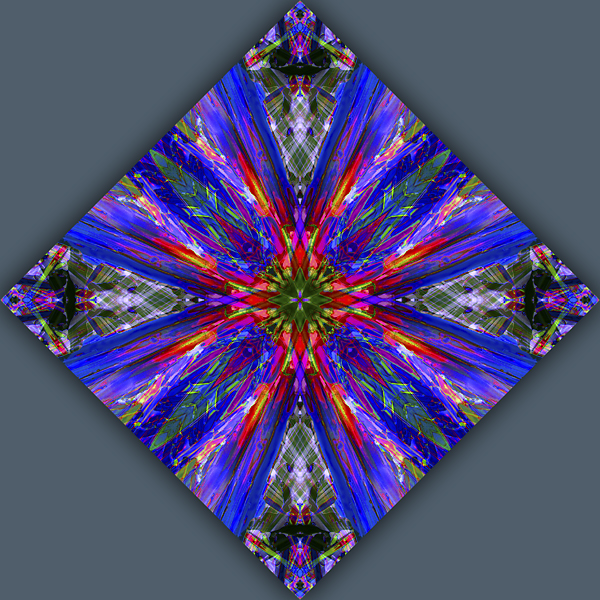 Reflection mandala collage by artist Doug Craft