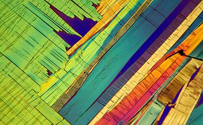 50 kb JPG microphoto of a benzoic acid crystal by Doug Craft