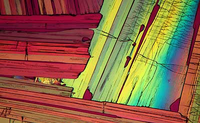 50 kb JPG microphoto of a benzoic acid crystal by Doug Craft