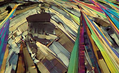 50 kb JPG microphoto of a benzoic acid crystal by Doug Craft