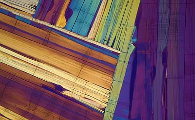 50 kb JPG microphoto of a benzoic acid crystal by Doug Craft