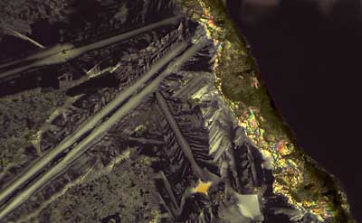 50 kb JPG microphoto of a KHP crystal by Doug Craft