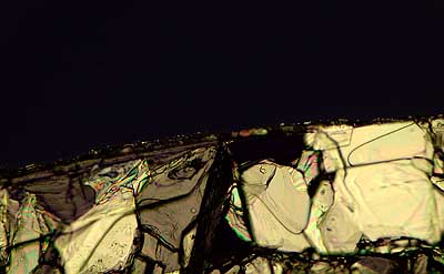 50 kb JPG microphoto of a KHP crystal by Doug Craft