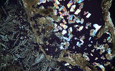 50 kb JPG microphoto of a precipitation crystal by Doug Craft