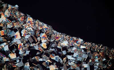 50 kb JPG microphoto of a precipitation crystal by Doug Craft