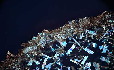 50 kb JPG microphoto of a precipitation crystal by Doug Craft