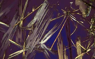 50 kb JPG microphoto of a precipitation crystal by Doug Craft